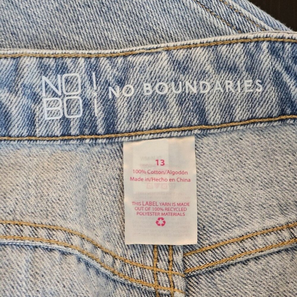 NWT No Boundaries Jeans Juniors 13 Super High Rise Slim Straight Raw Hem Denim - Picture 5 of 11